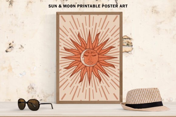 Download Celestial Sun &amp; Moon Printable Art - Moon print Collection