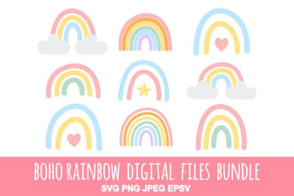 Download Set of Boho Rainbows - Boho rainbow Collection
