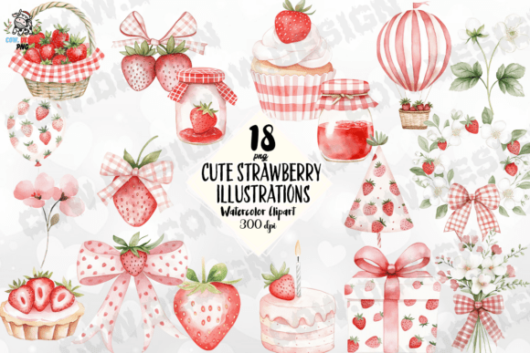 Download Cute Strawberry Illustrations PNG - Strawberry Collection