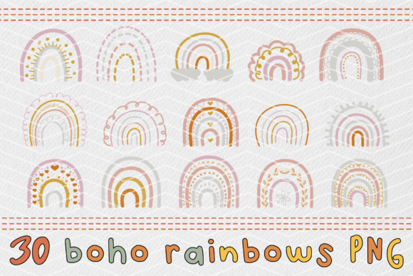 Download Doodle Boho Rainbow - Boho rainbow Collection