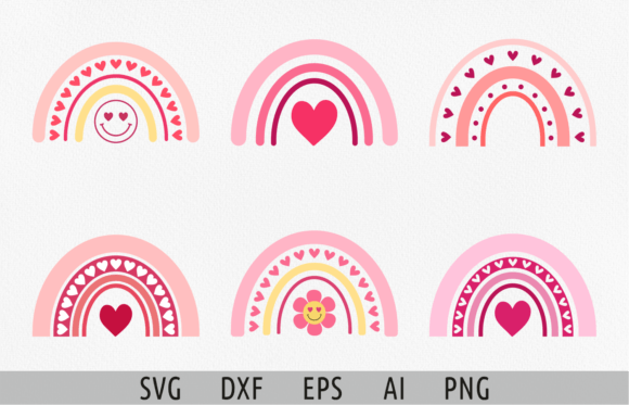 Download Boho Rainbow with Heart Svg Love Svg - Boho rainbow Collection