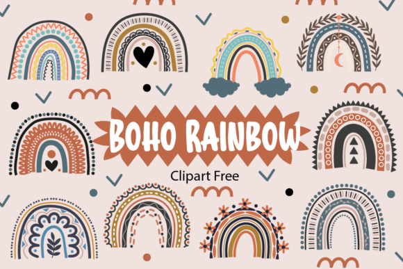 Download Boho Rainbow Clipart Free - Boho rainbow Collection