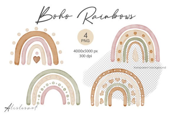 Download Watercolor Boho Rainbows | Baby Set - Boho rainbow Collection