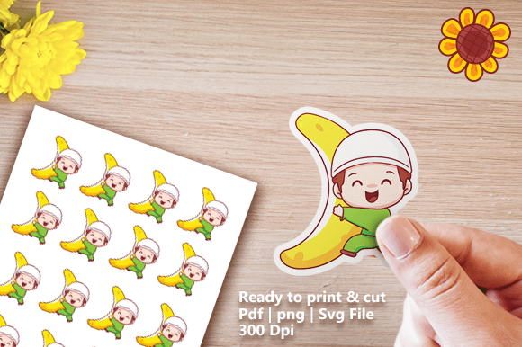 Download Cute Moslem Boy Hugging Moon Printable - Moon print Collection