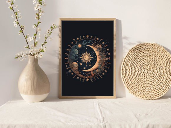 Download Celestial Eerie Moon Printable Wall Art - Moon print Collection