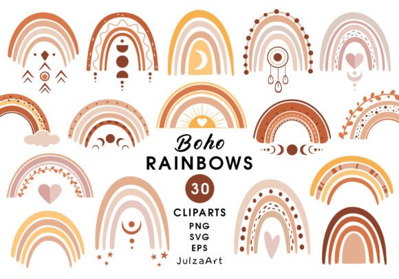 Download Rainbow Clipart, Boho Rainbow Svg - Boho rainbow Collection