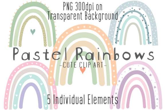 Download Cute Pastel Boho Rainbows Clipart - Boho rainbow Collection