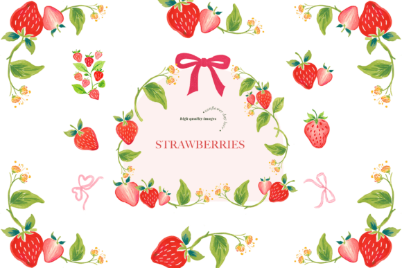 Download Bow Summer Strawberry Clipart - Strawberry Collection