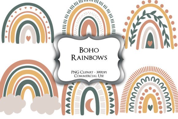 Download Boho Rainbows PNG Clipart Graphics - Boho rainbow Collection