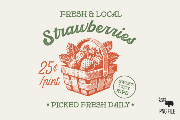 Download Vintage Farm Sign Strawberry PNG - Premium Resources