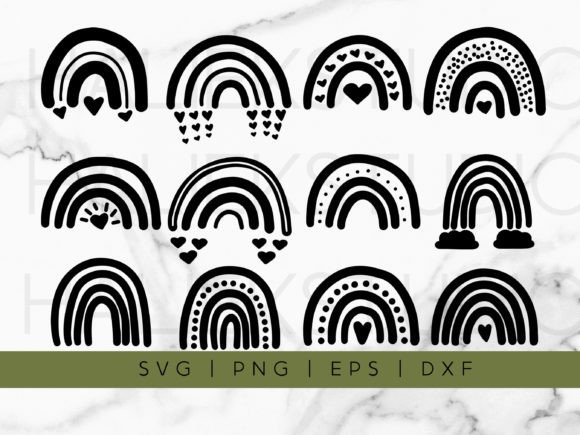 Download Boho Rainbows SVG Clipart - Boho rainbow Collection