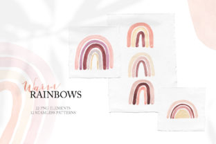 Download Watercolor Boho Rainbows Set - Boho rainbow Collection