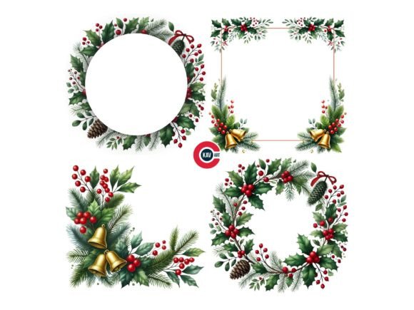 Download Christmas Botanical Border Elements - Element Collection
