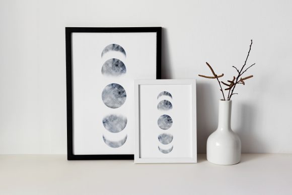 Download Watercolor Moon Print INSTANT DOWNLOAD - Moon print Collection