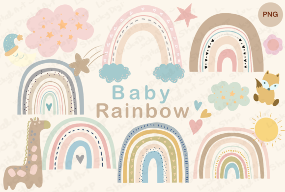 Download Baby Boho Rainbow Clipart - Boho rainbow Collection