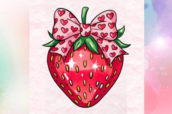Download Cute Coquette Bow Strawberry Summer Png - Strawberry Collection