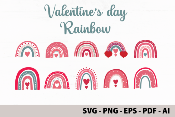 Download Boho Rainbow Valentine's Day SVG Bundle - Boho rainbow Collection